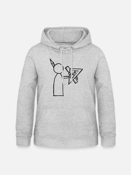 Männchen Technischer Zeichner - Frauen Hoodie - Hellgrau meliert