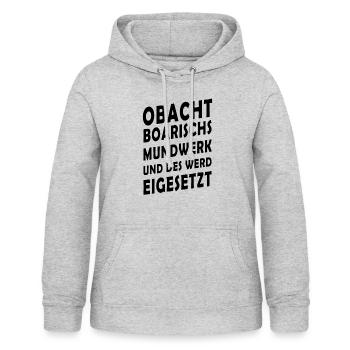 Boarisches Mundwerk - Frauen Hoodie - Hellgrau meliert - Vorne - AI Model Female 172 light (172cm)