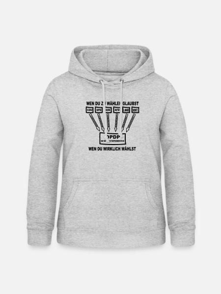 Wählen oder nicht wählen Politik - Frauen Hoodie - Hellgrau meliert