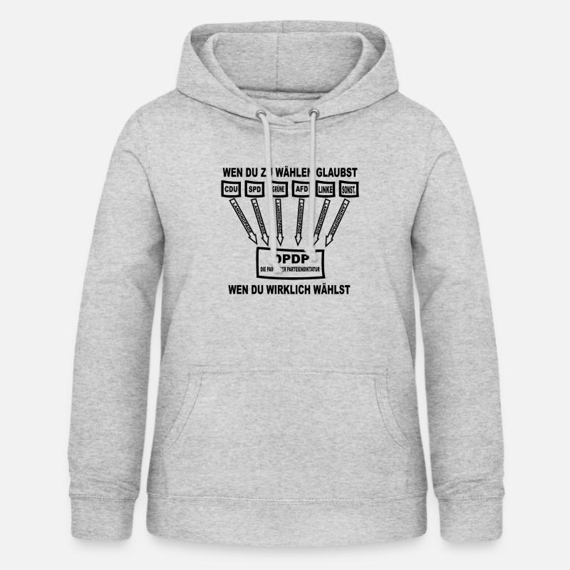 Wählen oder nicht wählen Politik - Frauen Hoodie - Hellgrau meliert