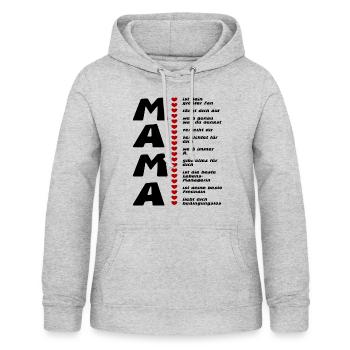 Mama - ist alles - Frauen Hoodie - Hellgrau meliert - Vorne - AI Model Female 172 light (172cm)