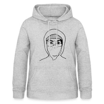 Skizza Aktivista - Frauen Hoodie - Hellgrau meliert - Vorne - AI Model Female 172 light (172cm)