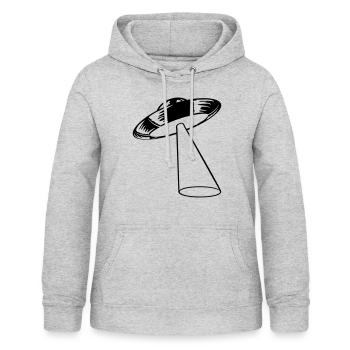Strahl Mystery UFO entführt - Frauen Hoodie - Hellgrau meliert - Vorne - AI Model Female 172 light (172cm)