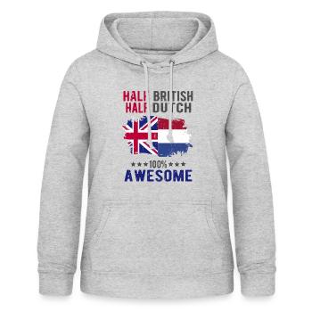 Moitié britannique moitié néerlandais - Sweat à capuche Femme - gris clair chiné - Devant - AI Model Female 172 light (172cm)