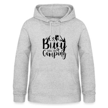 Fleißig campen Wandershirt - Frauen Hoodie - Hellgrau meliert - Vorne - AI Model Female 172 light (172cm)