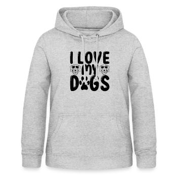 Ich liebe meine Hunde - Frauen Hoodie - Hellgrau meliert - Vorne - AI Model Female 172 light (172cm)