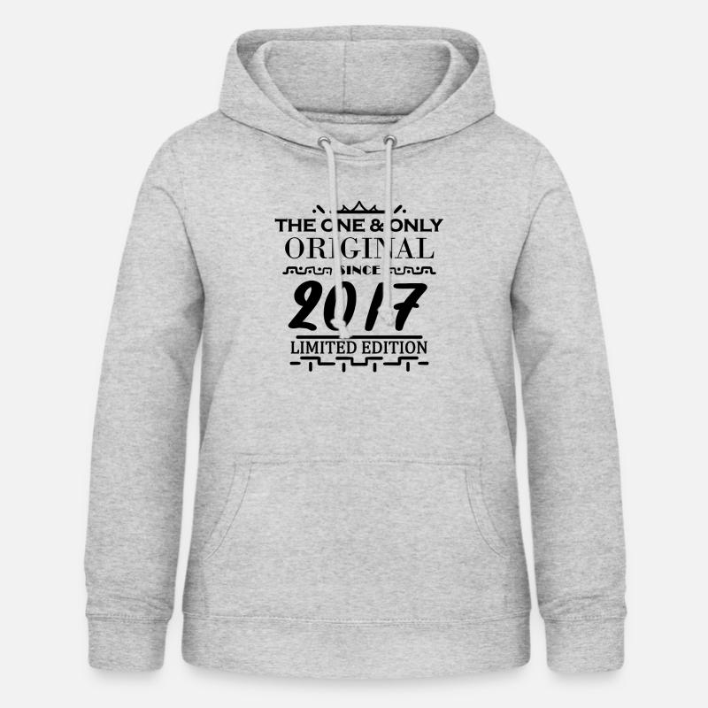 2017 - Année de construction 2017 - Millésime 2017 - Sweat à capuche Femme - gris clair chiné