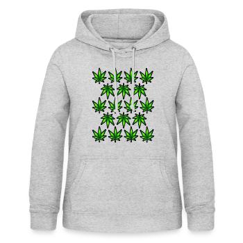 Cannabis - Frauen Hoodie - Hellgrau meliert - Vorne - AI Model Female 172 light (172cm)