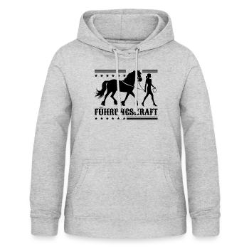 Führungskraft Pferd Reiten Geschenkidee Lustig - Frauen Hoodie - Hellgrau meliert - Vorne - AI Model Female 172 light (172cm)