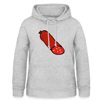 salami - Sweat à capuche Femme - gris clair chiné - Devant - AI Model Female 172 light (172cm)