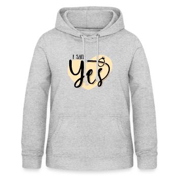 I SAID YES Verlobung Hochzeit Geschenk - Frauen Hoodie - Hellgrau meliert - Vorne - AI Model Female 172 light (172cm)