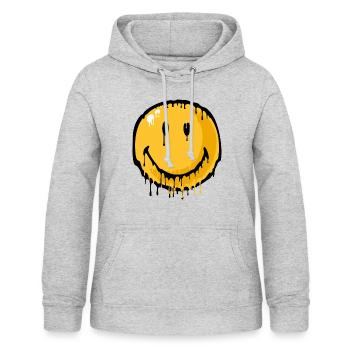 Smiley drip - Women's Hoodie - light heather grey - Front - AI Model Female 172 light (172cm)