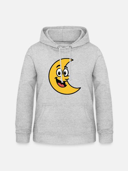 mond comic - Frauen Hoodie - Hellgrau meliert