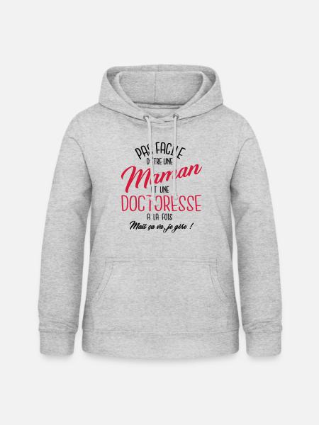 Maman et doctoresse - Sweat à capuche Femme - gris clair chiné
