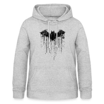 Batman 'Double Logo' Tee shirt manches longues Fem - Sweat à capuche Femme - gris clair chiné - Devant - AI Model Female 172 light (172cm)