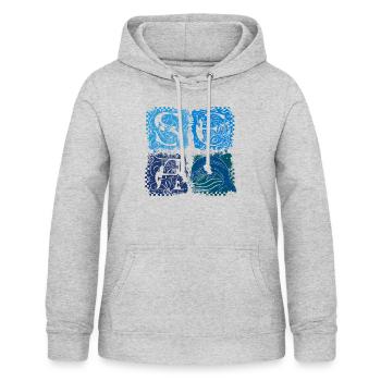 Squares (SEA) - Frauen Hoodie - Hellgrau meliert - Vorne - AI Model Female 172 light (172cm)