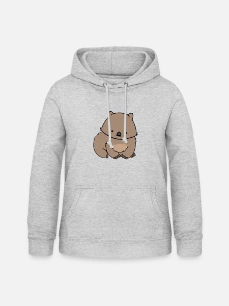 Wombat - Frauen Hoodie - Hellgrau meliert