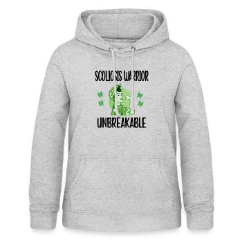 Scoliose Combattante Cadeau Scoliose Conscience - Sweat à capuche Femme - gris clair chiné - Devant - AI Model Female 172 light (172cm)