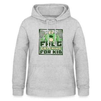 Frog Catching For Kid Laubfrosch Kröte Frosch - Frauen Hoodie - Hellgrau meliert - Vorne - AI Model Female 172 light (172cm)