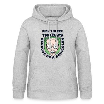 Didn't Sleep For Two Days Semicolon Developer - Frauen Hoodie - Hellgrau meliert - Vorne - AI Model Female 172 light (172cm)