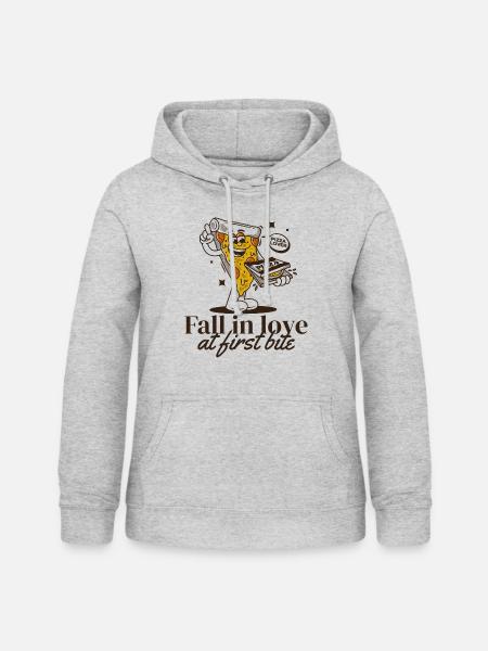 Pizza Comic - Frauen Hoodie - Hellgrau meliert