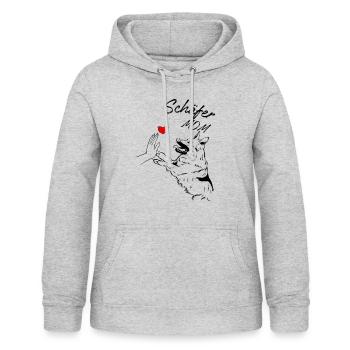 Deutscher Schäferhund Frauchen Spruch Outfit - Frauen Hoodie - Hellgrau meliert - Vorne - AI Model Female 172 light (172cm)