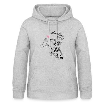 Tenue de dicton de maîtresse dalmate - Sweat à capuche Femme - gris clair chiné - Devant - AI Model Female 172 light (172cm)