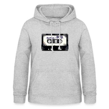 1970 Vintage Kassetten Style Geburtstags Design - Frauen Hoodie - Hellgrau meliert - Vorne - AI Model Female 172 light (172cm)