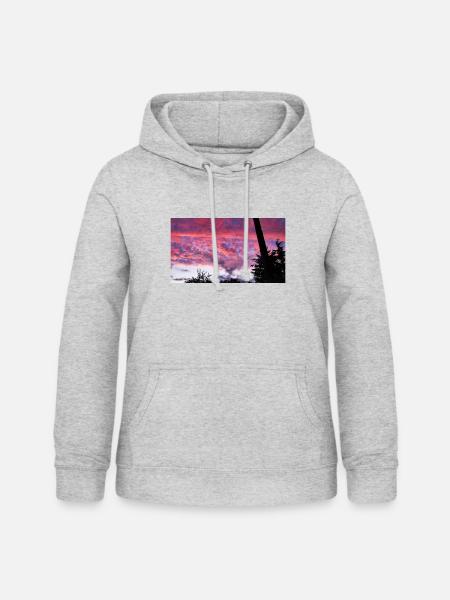 Sonnenuntergang - Frauen Hoodie - Hellgrau meliert