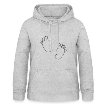 pieds de bébé - Sweat à capuche Femme - gris clair chiné - Devant - AI Model Female 172 light (172cm)