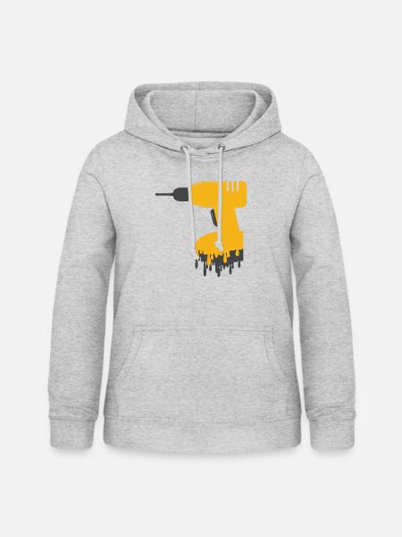 Schmelzender Akkuschrauber - Frauen Hoodie - Hellgrau meliert