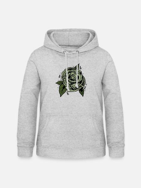 Dollar Geld Schein Blume - Frauen Hoodie - Hellgrau meliert