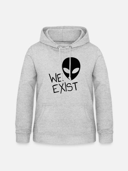 Ästhetischer Alien - Frauen Hoodie - Hellgrau meliert