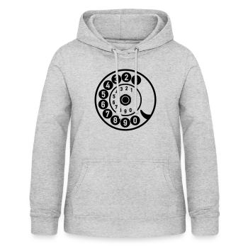 Dial Vintage Phone Call Retro Technologie - Sweat à capuche Femme - gris clair chiné - Devant - AI Model Female 172 light (172cm)