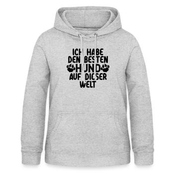 Farbe änderbar | Bester Hund - Frauen Hoodie - Hellgrau meliert - Vorne - AI Model Female 172 light (172cm)