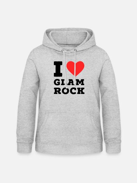 Ich liebe Glam Rock - Frauen Hoodie - Hellgrau meliert