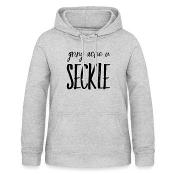 Gring ache u seckle - Frauen Hoodie - Hellgrau meliert - Vorne - AI Model Female 172 light (172cm)