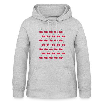 Modèle de cerises - Sweat à capuche Femme - gris clair chiné - Devant - AI Model Female 172 light (172cm)