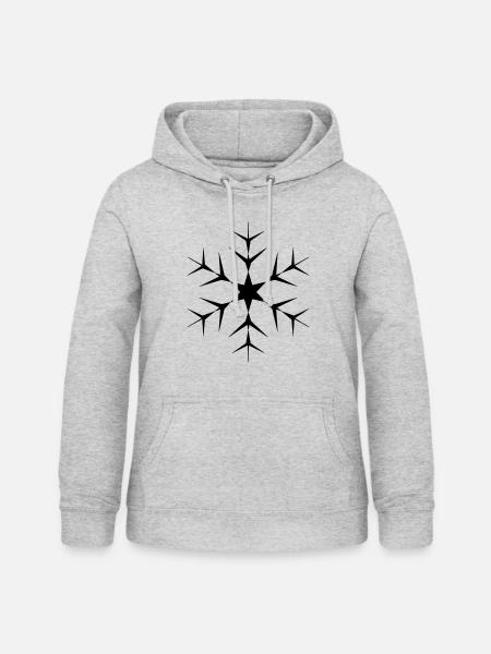 Schneeflocke - Frauen Hoodie - Hellgrau meliert
