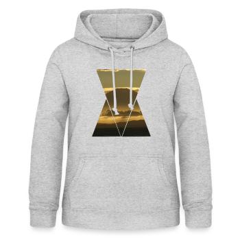 Vulkan - Frauen Hoodie - Hellgrau meliert - Vorne - AI Model Female 172 light (172cm)