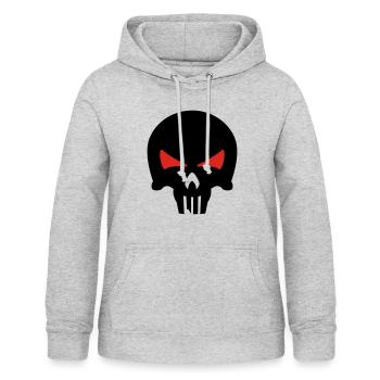 bone head - Frauen Hoodie - Hellgrau meliert - Vorne - AI Model Female 172 light (172cm)