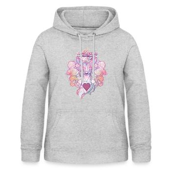 Harry Potter Patronus Hirschkuh Always - Frauen Hoodie - Hellgrau meliert - Vorne - AI Model Female 172 light (172cm)
