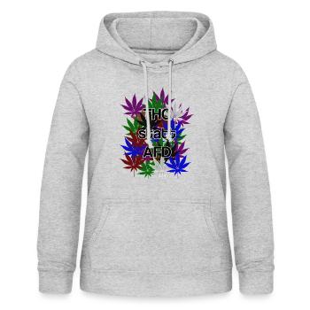 THC statt AFD - Frauen Hoodie - Hellgrau meliert - Vorne - AI Model Female 172 light (172cm)