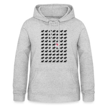 Elk autre direction - Sweat à capuche Femme - gris clair chiné - Devant - AI Model Female 172 light (172cm)