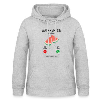 Watermelon is calling - Watermelons Watermelon - Women's Hoodie - light heather grey - Front - AI Model Female 172 light (172cm)