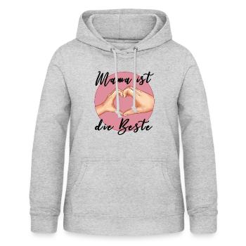 Mama ist die Beste - Muttertag Geschenk Herzhand - Frauen Hoodie - Hellgrau meliert - Vorne - AI Model Female 172 light (172cm)