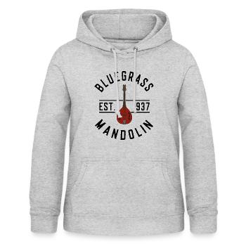 Bluegrass Musik Bluegrass Mandolin EST 1937 - Frauen Hoodie - Hellgrau meliert - Vorne - AI Model Female 172 light (172cm)