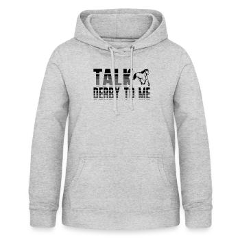 Talk derby to me Pferderennen Rennpferd - Frauen Hoodie - Hellgrau meliert - Vorne - AI Model Female 172 light (172cm)