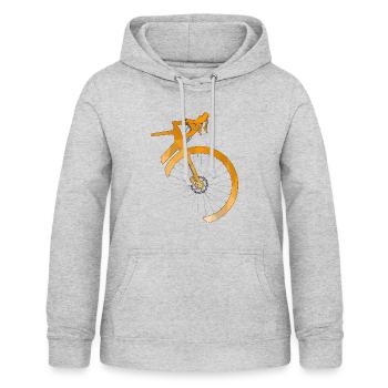 Rennrad Vorderrad Fahrradkurier Fahrrad Geschenk - Frauen Hoodie - Hellgrau meliert - Vorne - AI Model Female 172 light (172cm)