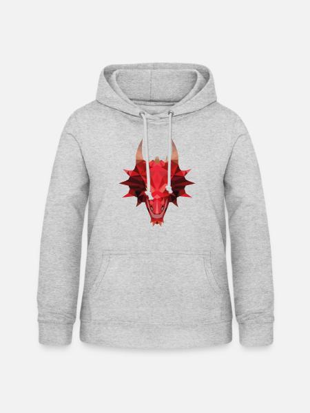 Roter Drache - Frauen Hoodie - Hellgrau meliert